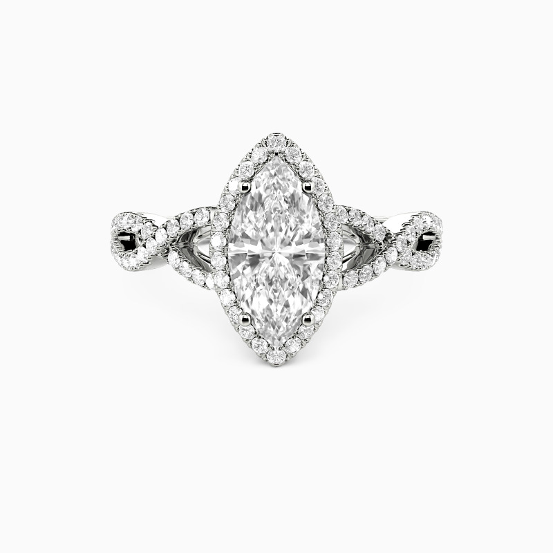 "The Pledge" Marquise Cut Halo Engagement Ring
