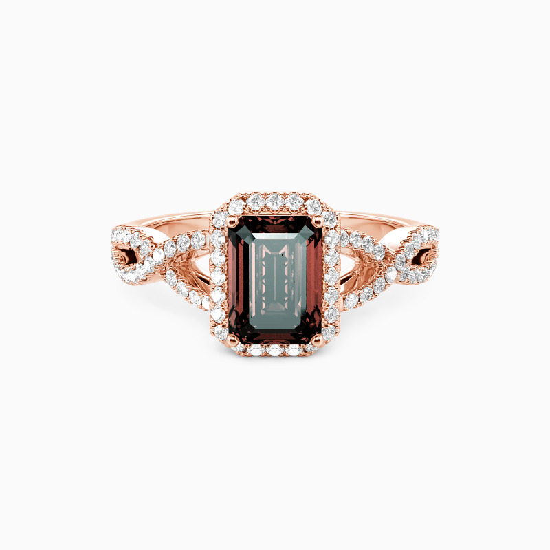 "Eternal Motion" Emerald Cut Halo Engagement Ring