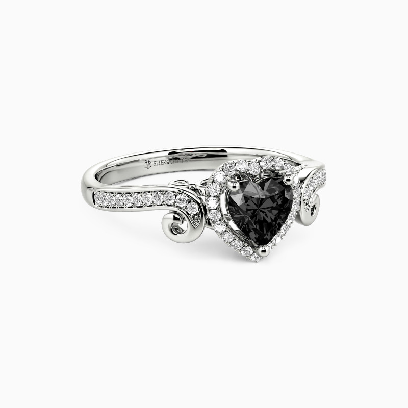 "Cherish Love" Heart Cut Halo Engagement Ring