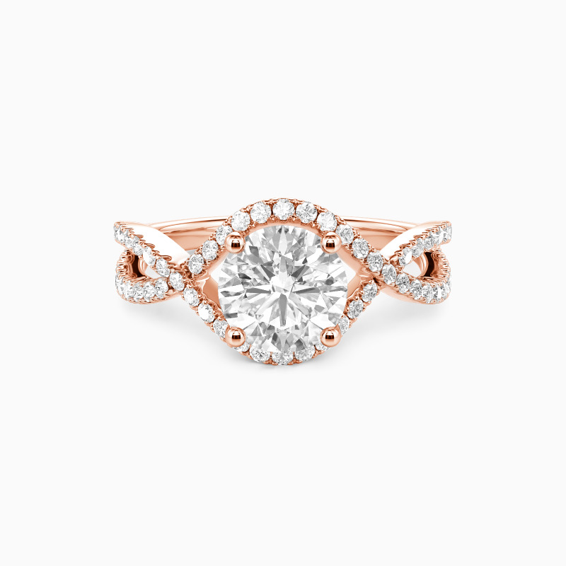 "Vow of Two" Round Cut Halo Engagement Ring