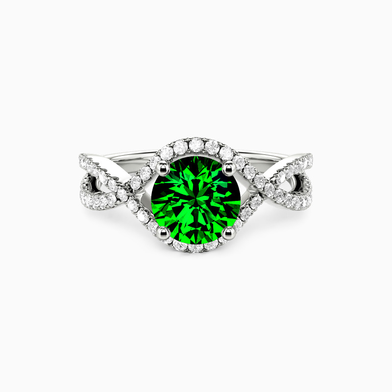 "Vow of Two" Round Cut Halo Engagement Ring
