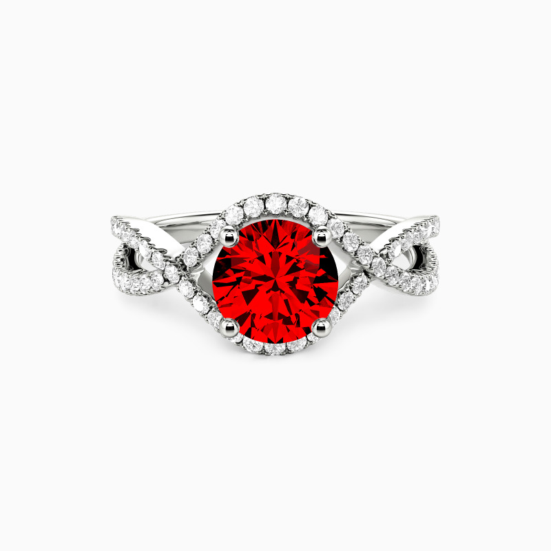 "Vow of Two" Round Cut Halo Engagement Ring