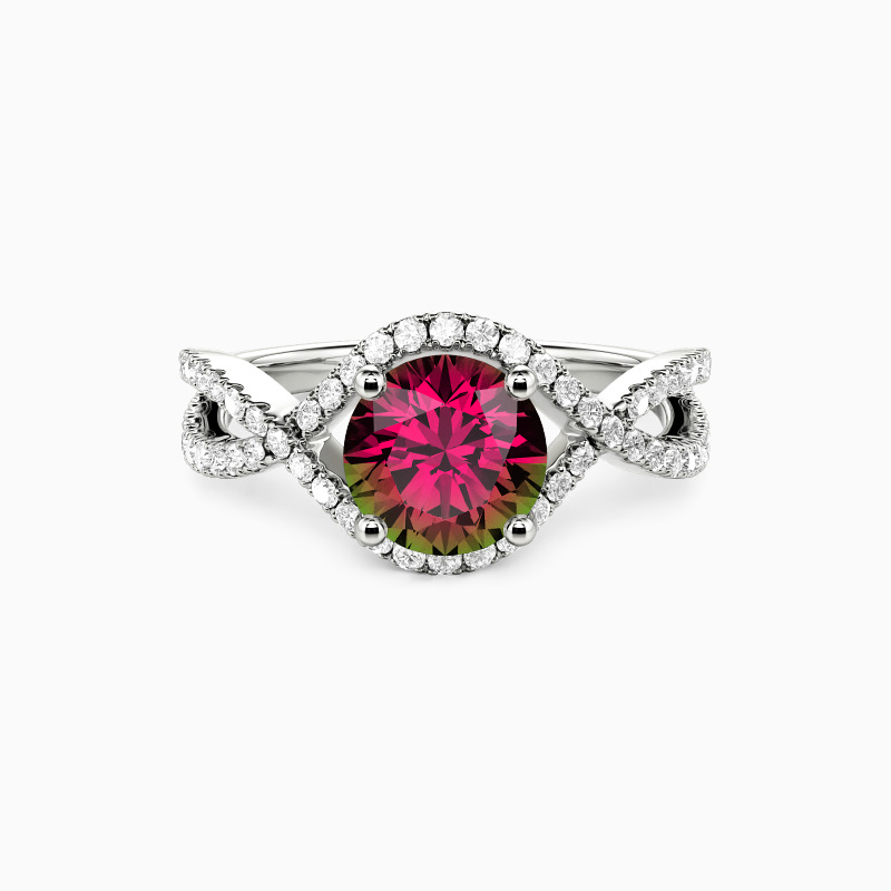 "Vow of Two" Round Cut Halo Engagement Ring
