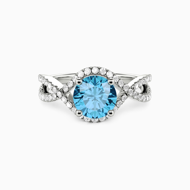 "Vow of Two" Round Cut Halo Engagement Ring