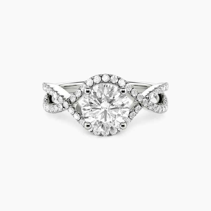 "Vow of Two" Round Cut Halo Engagement Ring