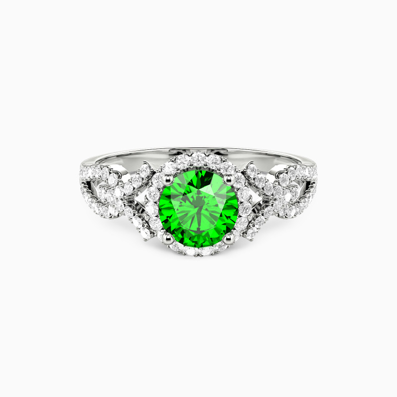 "Love Surround You Always" Round Cut Halo Engagement Ring