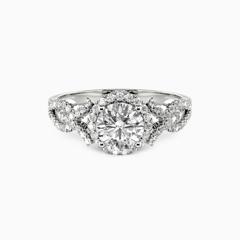 "Love Surround You Always" Round Cut Halo Engagement Ring