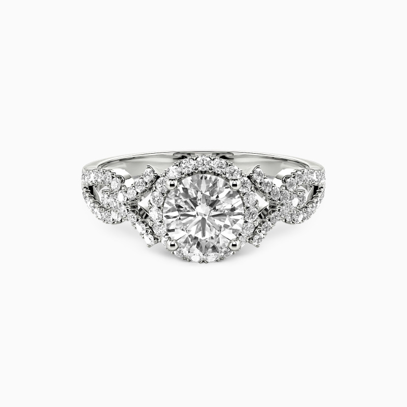 "Love Surround You Always" Round Cut Halo Engagement Ring