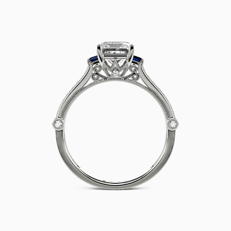 "Eyes For You" Princess Cut Side Stone Engagement Ring
