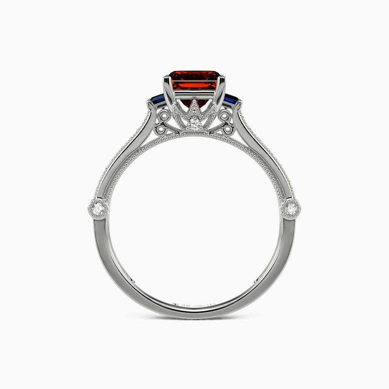 "Eyes For You" Princess Cut Side Stone Engagement Ring