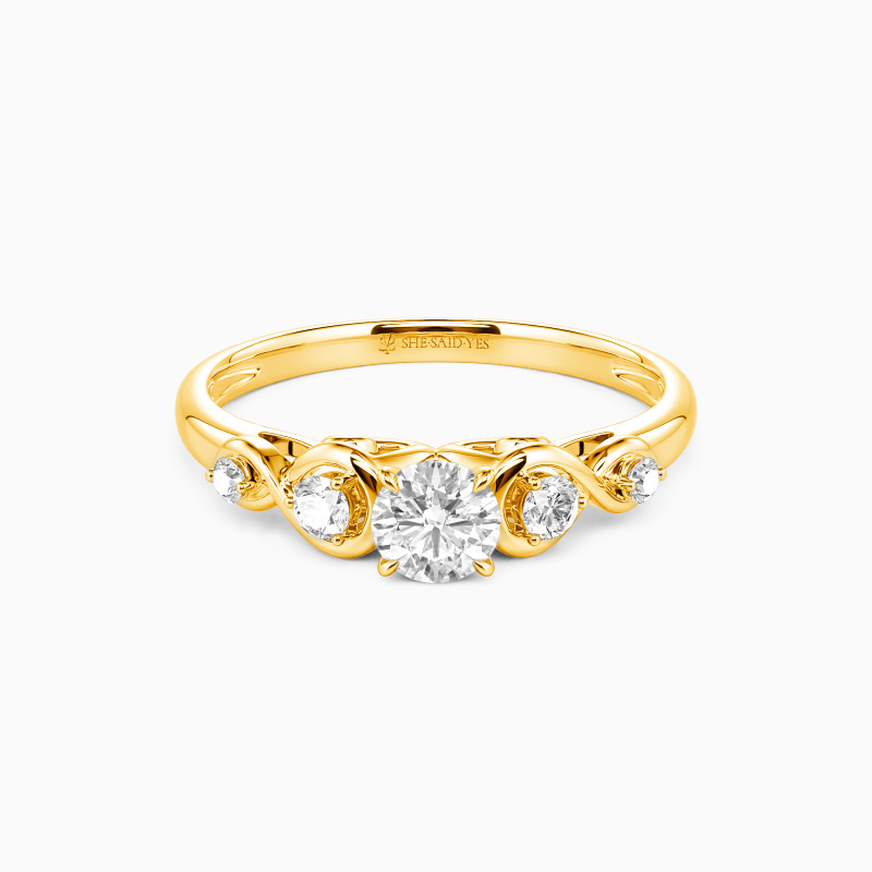 "Everlasting Love" 0.3ct Round Cut Side Stone Engagement Ring