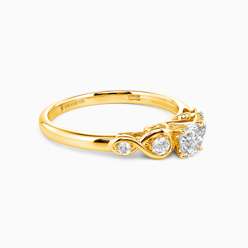 "Everlasting Love" 0.3ct Round Cut Side Stone Engagement Ring
