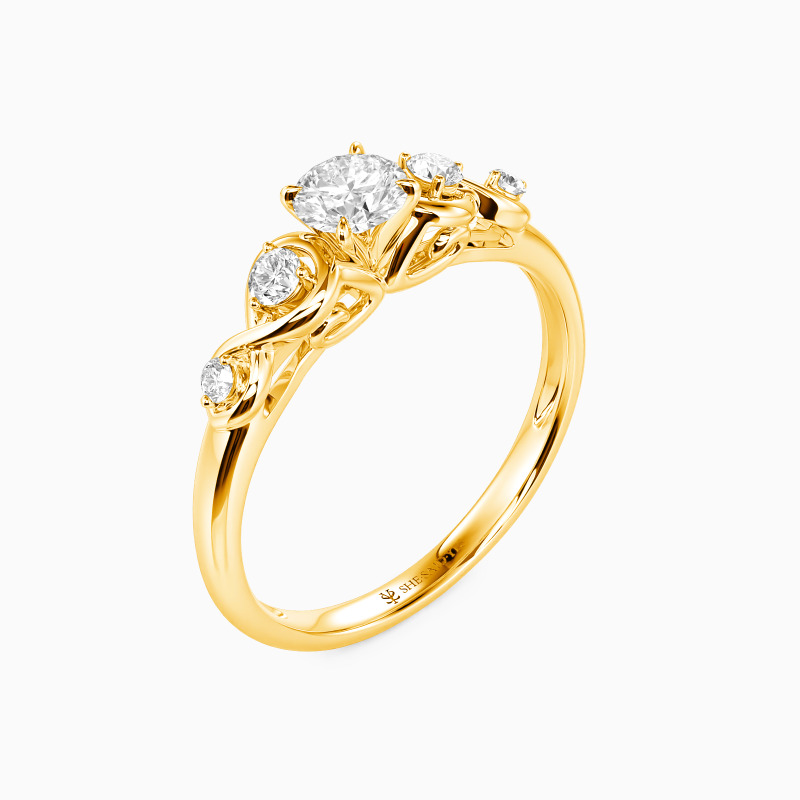 "Everlasting Love" 0.3ct Round Cut Side Stone Engagement Ring