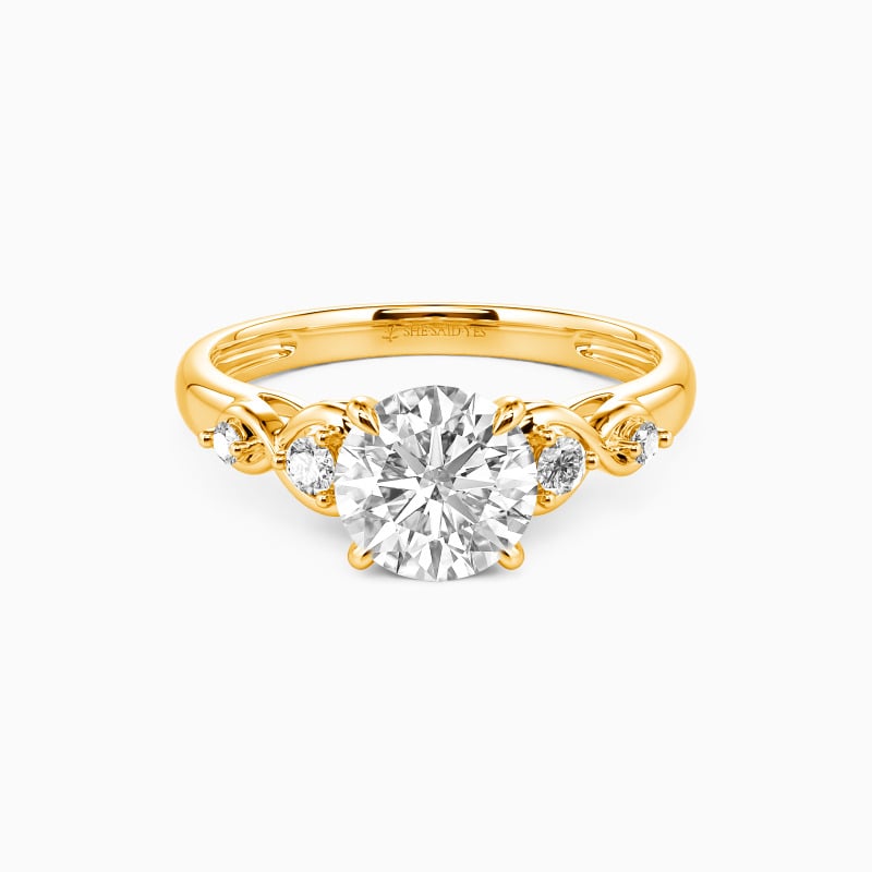 "Everlasting Love" Round Cut Side Stone Engagement Ring