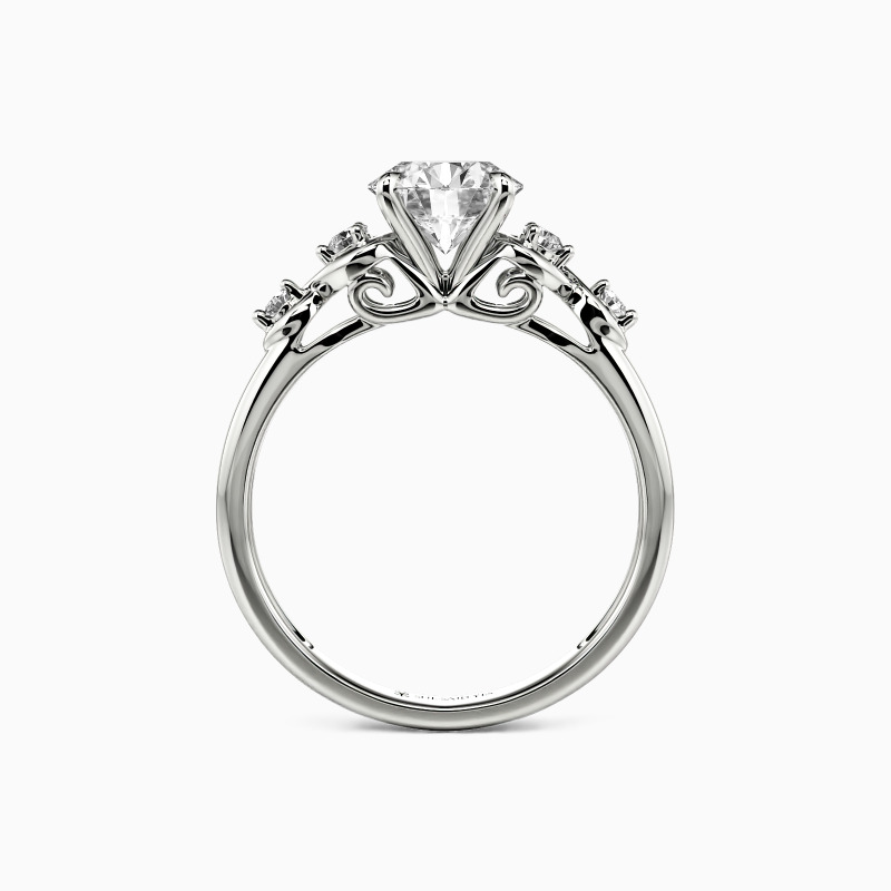 "Everlasting Love" Round Cut Side Stone Engagement Ring