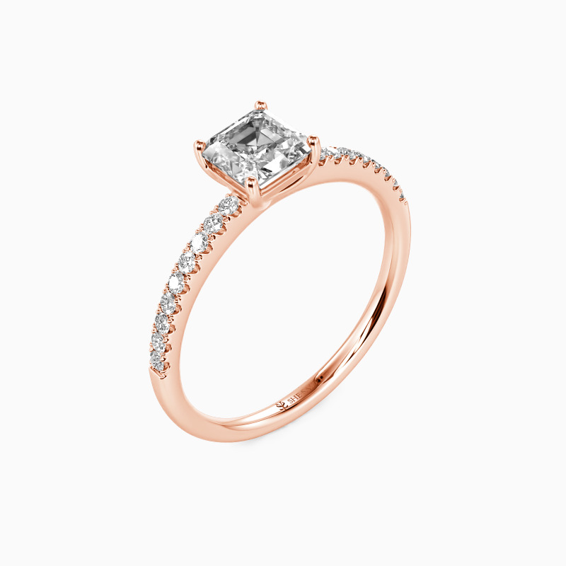 "My Queen" 3ct Asscher Cut Side Stone Engagement Ring