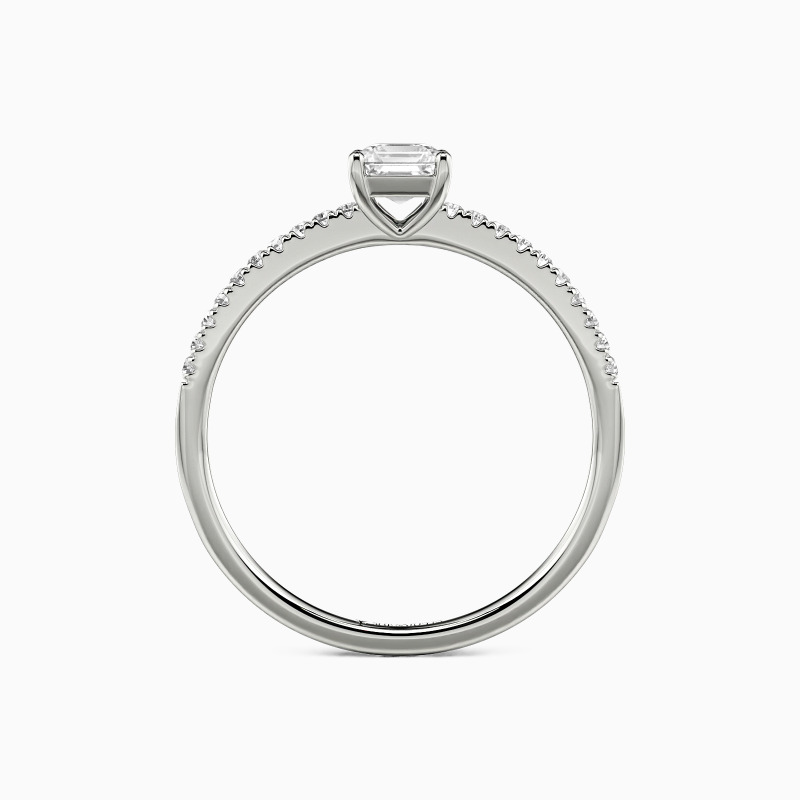 "My Queen" 0.8ct Asscher Cut Side Stone Engagement Ring