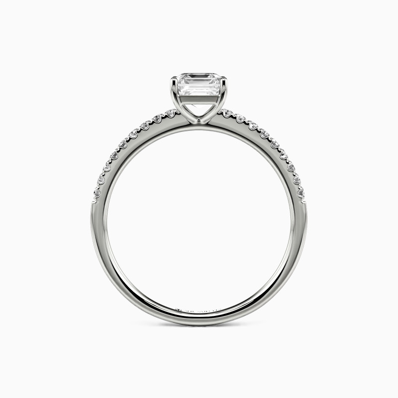 "My Queen" Asscher Cut Side Stone Engagement Ring