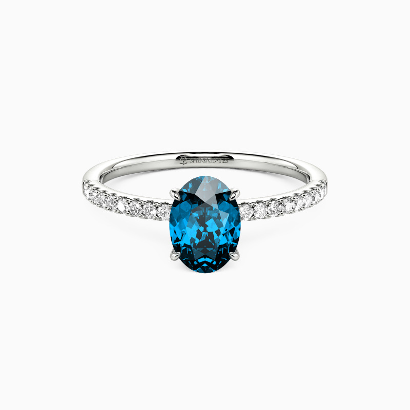 "Never Be Apart" 1.5ct Oval Cut Side Stone Engagement Ring