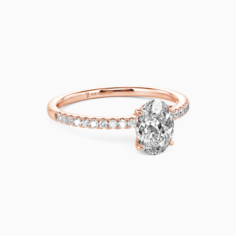 "Never Be Apart" 1.5ct Oval Cut Side Stone Engagement Ring