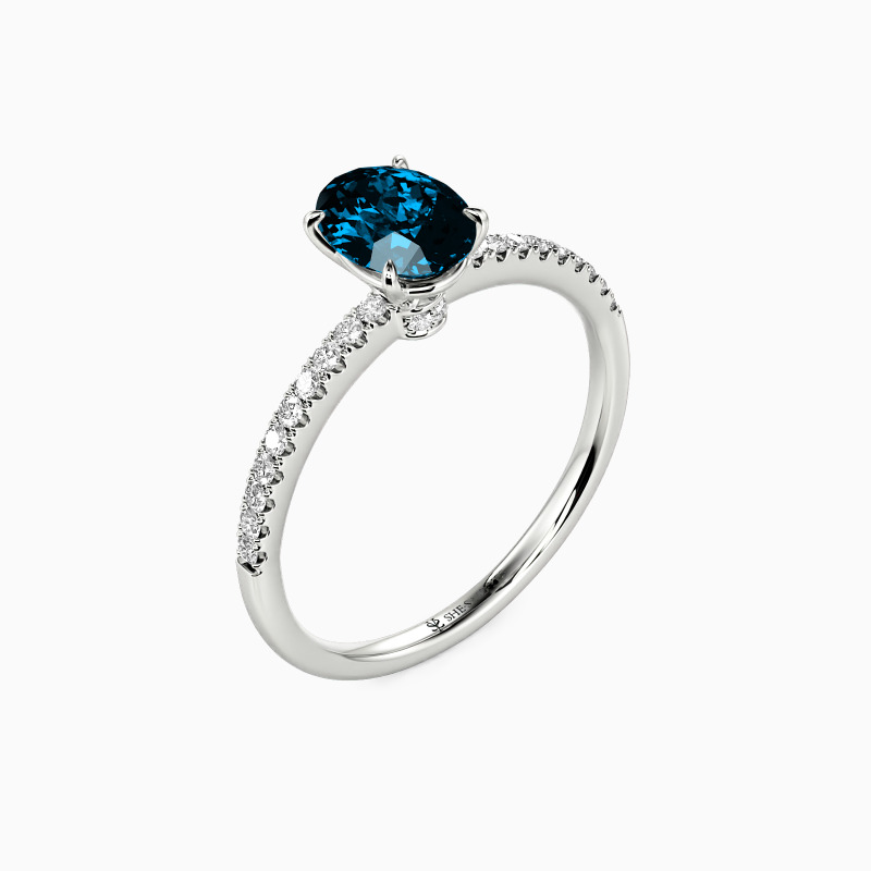 "Never Be Apart" 1.5ct Oval Cut Side Stone Engagement Ring