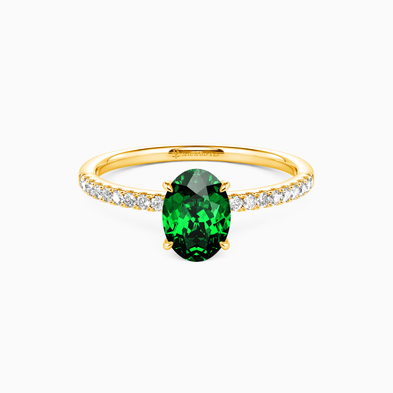 "Never Be Apart" 2ct Oval Cut Side Stone Engagement Ring