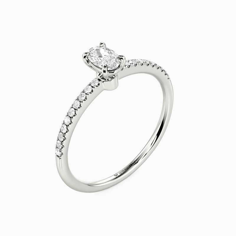 「ネバービーアパート」 0.3ct オーバルカット・サイドストーン 婚約指輪