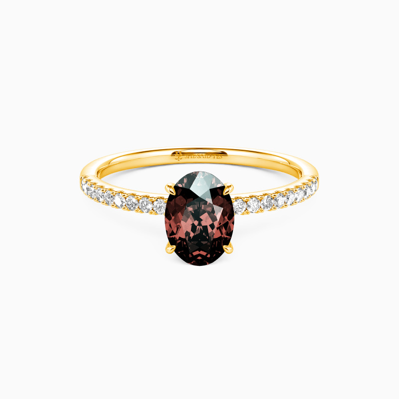 "Niemals getrennt" 1ct Oval Schliff Verlobungsring mit Seitensteinen