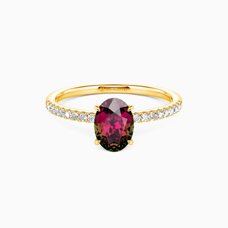 "Niemals getrennt" 1ct Oval Schliff Verlobungsring mit Seitensteinen