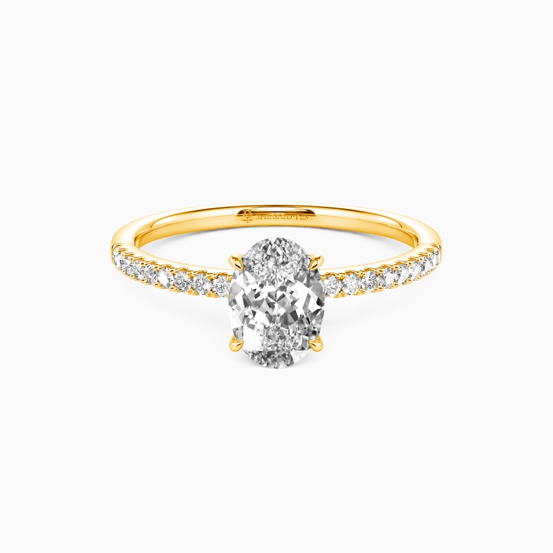 "Never Be Apart" 1ct Oval Cut Side Stone Engagement Ring