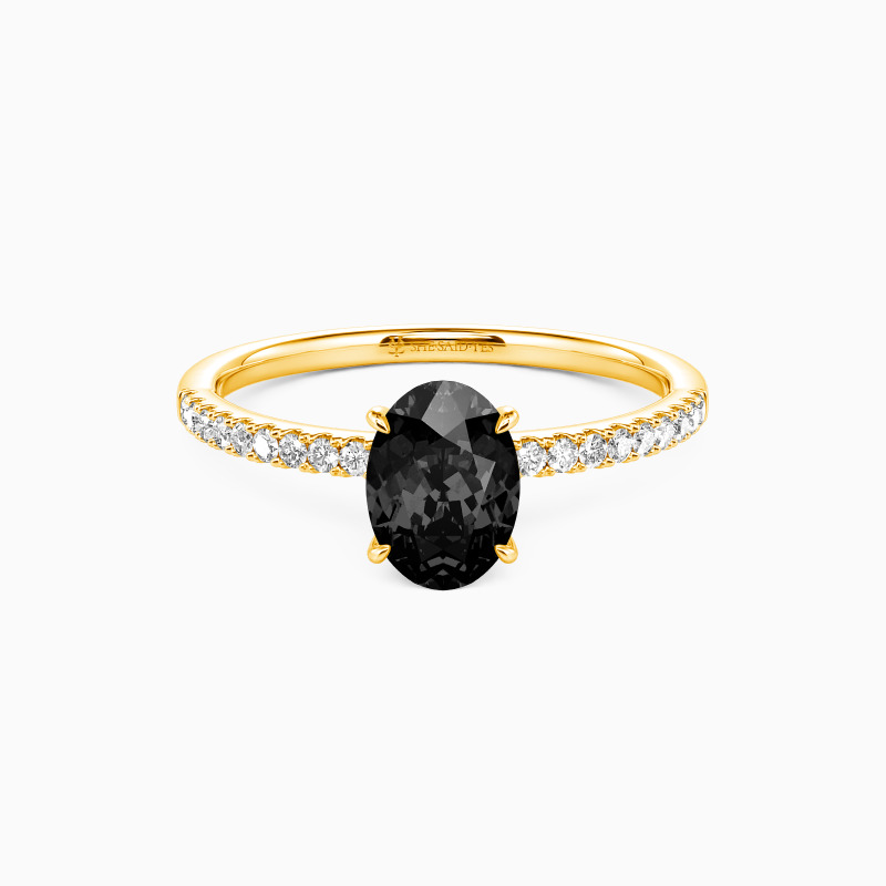 "Niemals getrennt" 1ct Oval Schliff Verlobungsring mit Seitensteinen