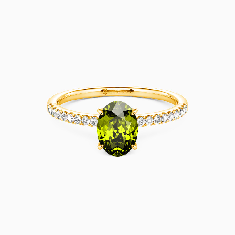"Niemals getrennt" 1ct Oval Schliff Verlobungsring mit Seitensteinen