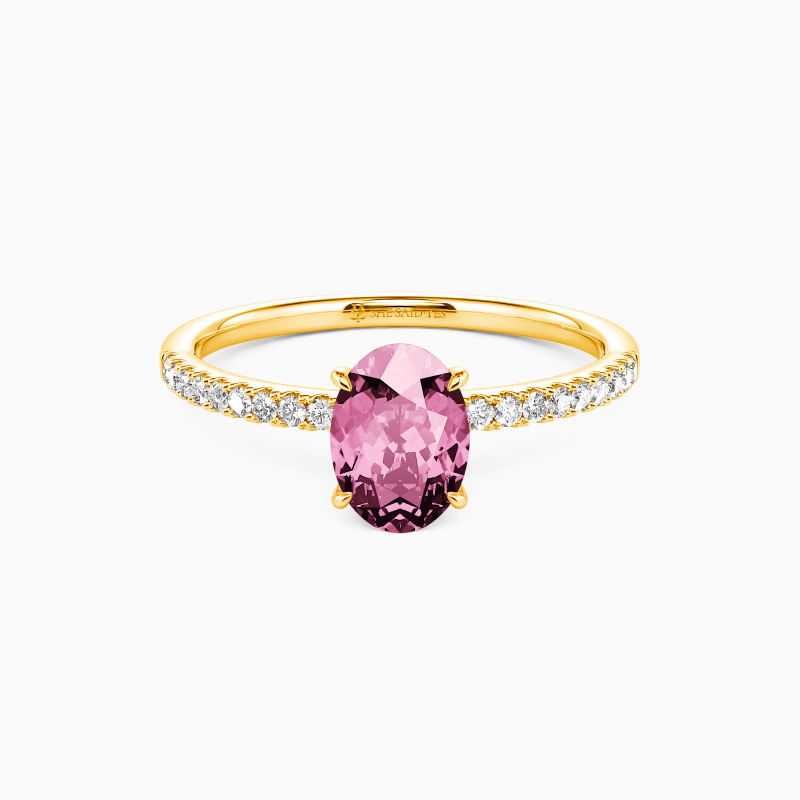 "Niemals getrennt" 1ct Oval Schliff Verlobungsring mit Seitensteinen