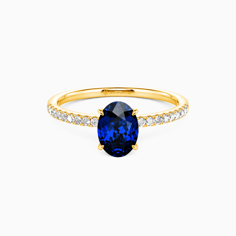 "Niemals getrennt" 1ct Oval Schliff Verlobungsring mit Seitensteinen