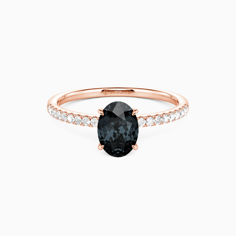 "Never Be Apart" 1ct Oval Cut Side Stone Engagement Ring