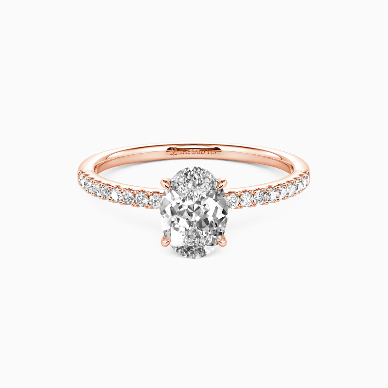 "Never Be Apart" 1ct Oval Cut Side Stone Engagement Ring