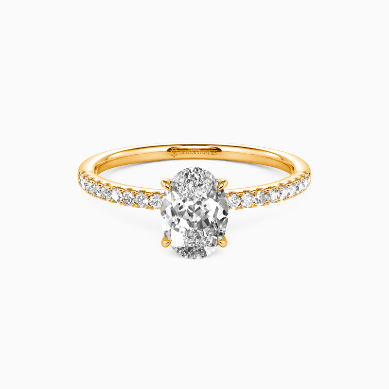 "Never Be Apart" 1ct Oval Cut Side Stone Engagement Ring