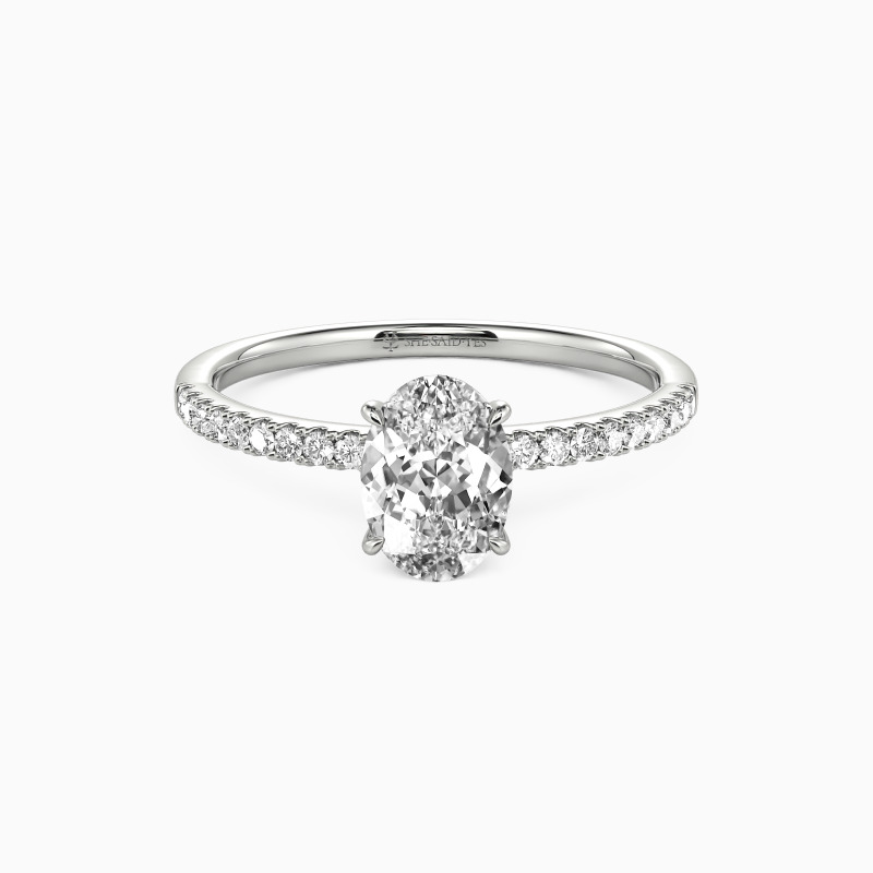 "Niemals getrennt" 1ct Oval Schliff Verlobungsring mit Seitensteinen