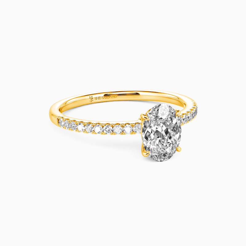 "Never Be Apart" 1ct Oval Cut Side Stone Engagement Ring