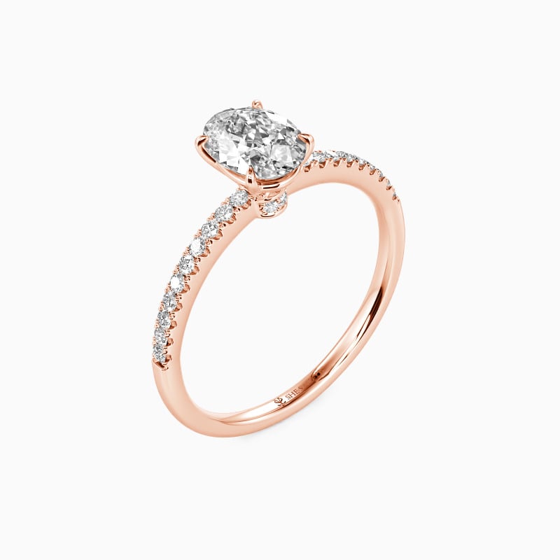 "Never Be Apart" Oval Cut Side Stone Engagement Ring