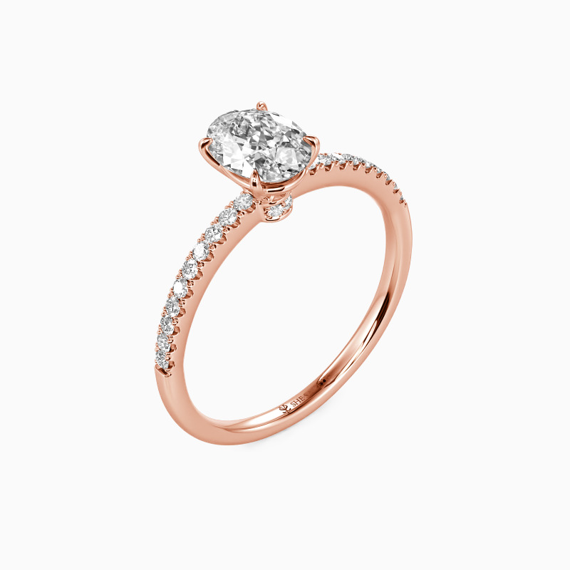 "Never Be Apart" 1ct Oval Cut Side Stone Engagement Ring