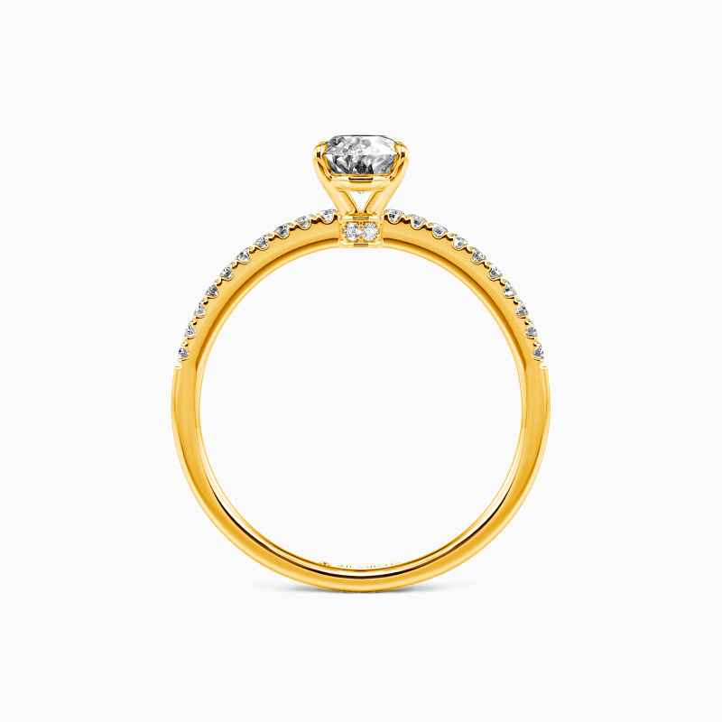 "Never Be Apart" 1ct Oval Cut Side Stone Engagement Ring