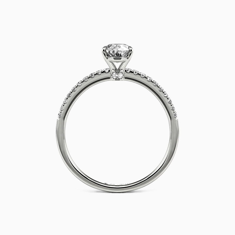"Never Be Apart" Oval Cut Side Stone Engagement Ring