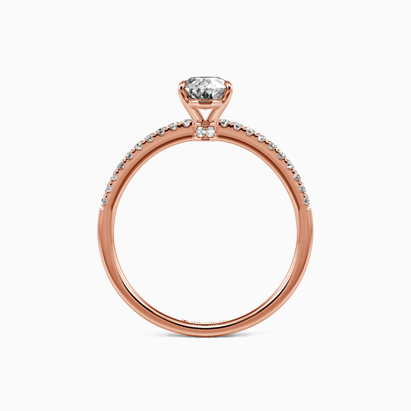"Never Be Apart" 1ct Oval Cut Side Stone Engagement Ring