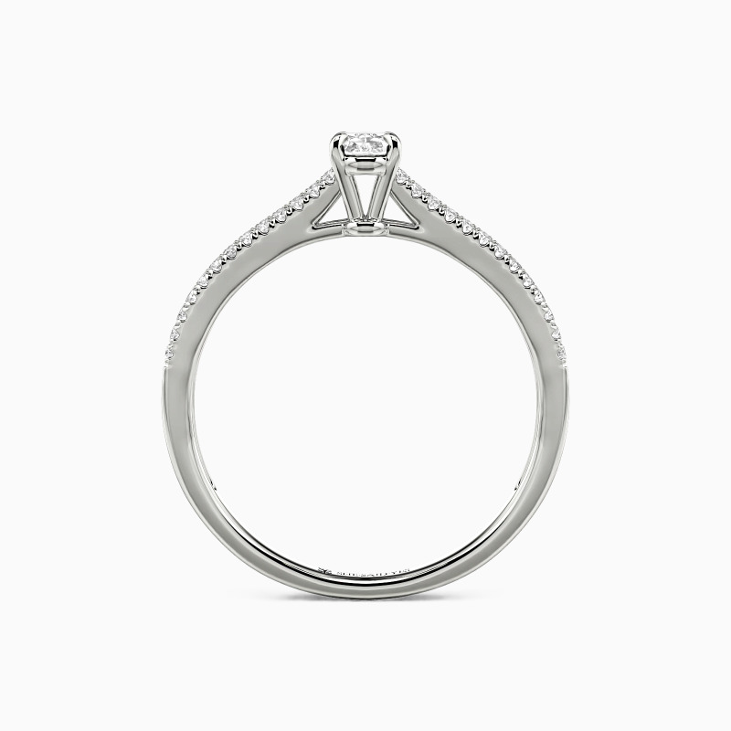 "Du & Ich" Verlobungsring 0,3 ct Ovalschliff mit Seitensteinen