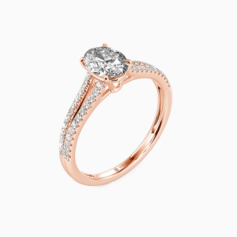 "You & Me" Oval Cut Side Stone Engagement Ring