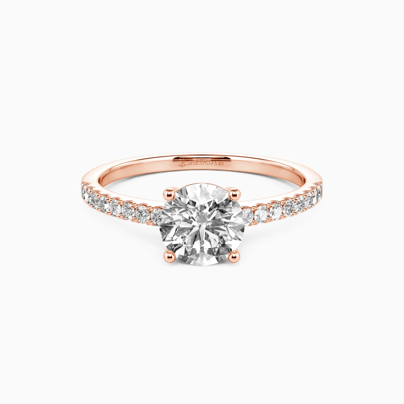 "Love Is Light" 2ct Round Cut Side Stone Engagement Ring