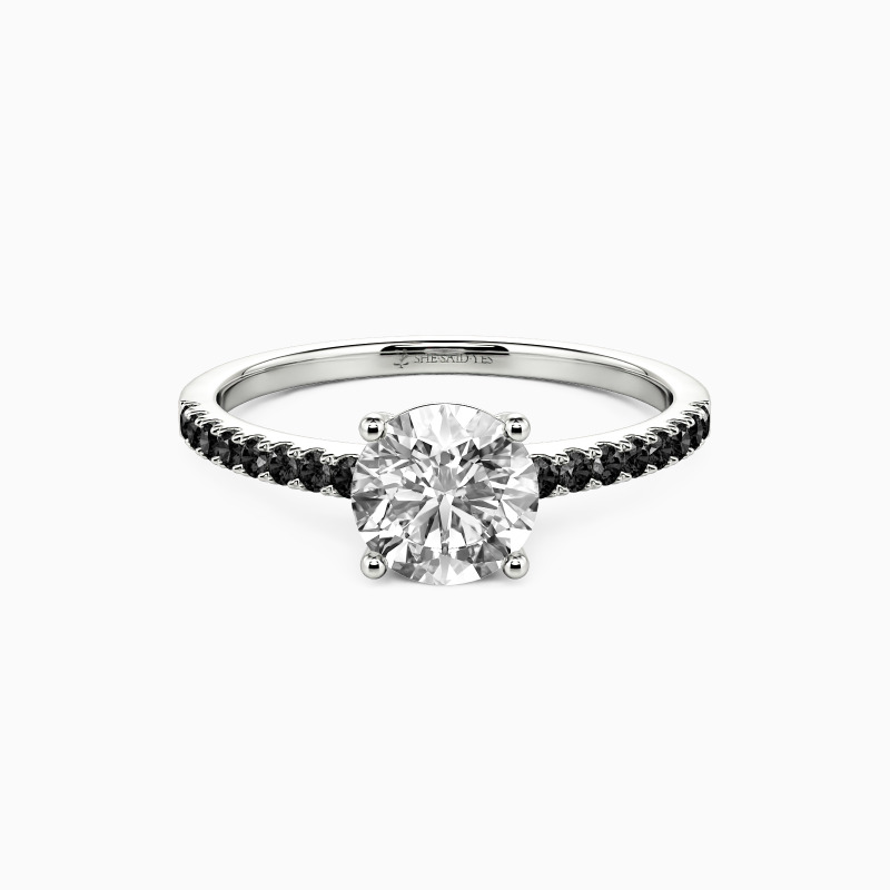 "Love is Light" 3ct Round Cut Side Stone Engagement Ring
