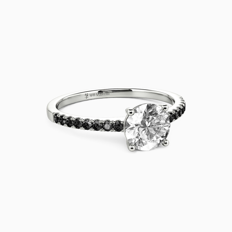 "Love is Light" 3ct Round Cut Side Stone Engagement Ring