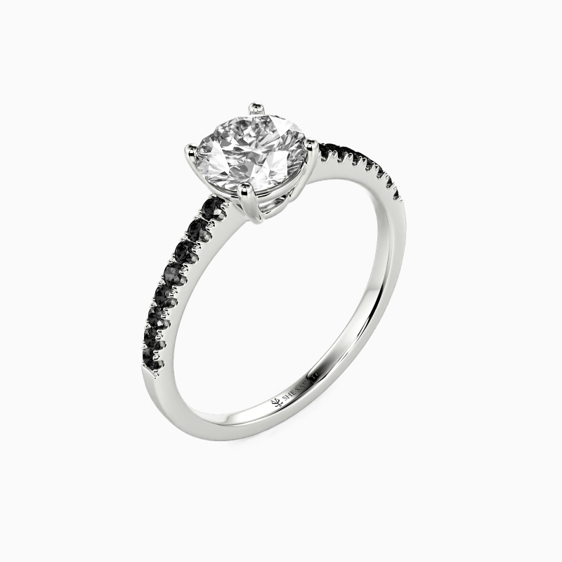 "Love is Light" 3ct Round Cut Side Stone Engagement Ring